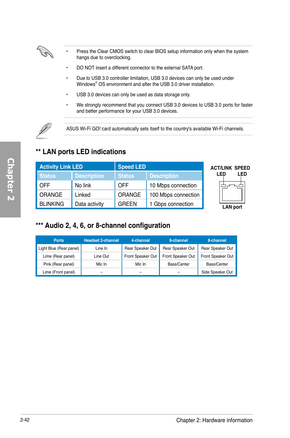 Chapter 2 | Asus P8Z77-I DELUXE/WD User Manual | Page 62 / 178