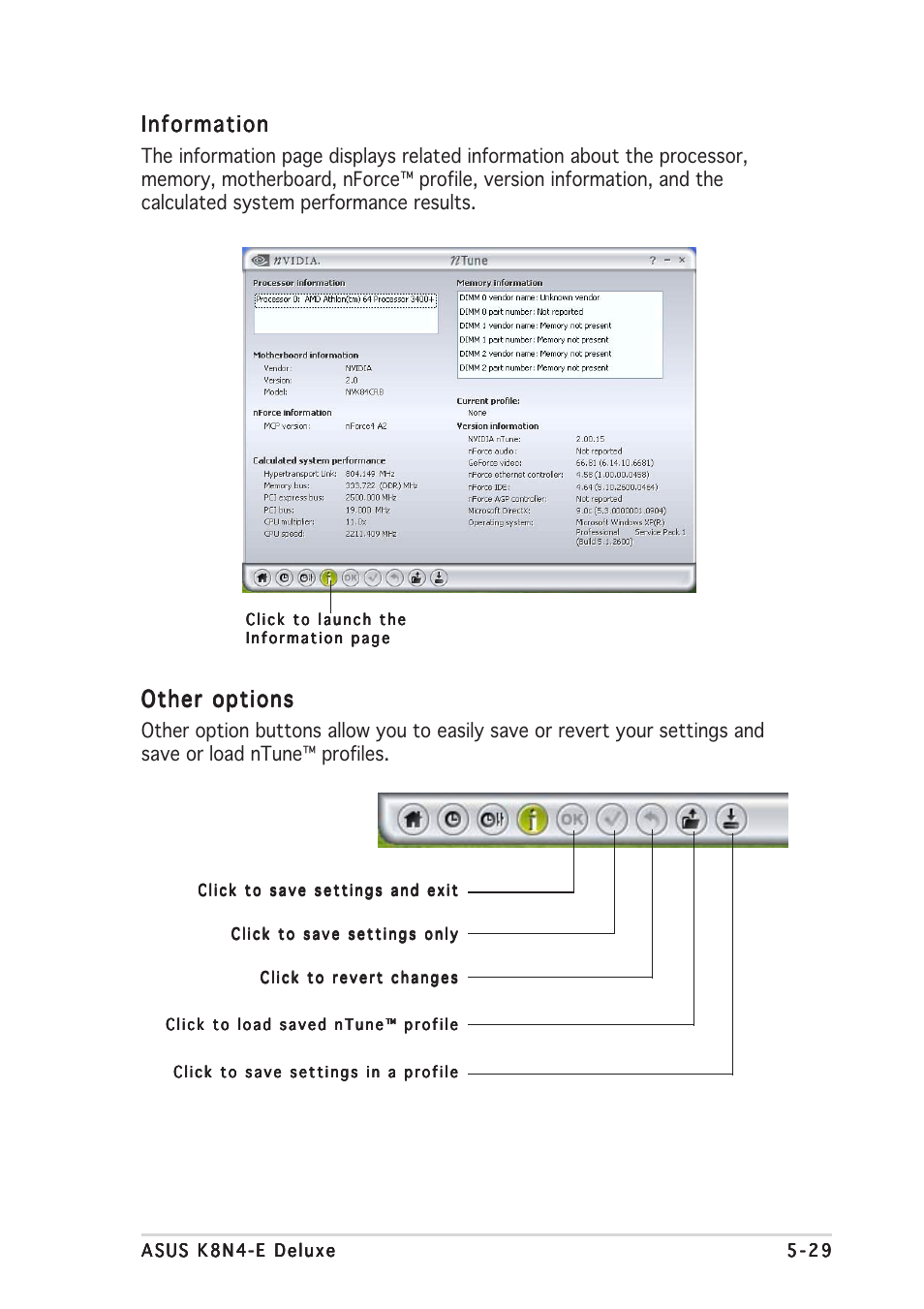 Information, Other options | Asus K8N4-E DELUXE User Manual | Page 145 / 166