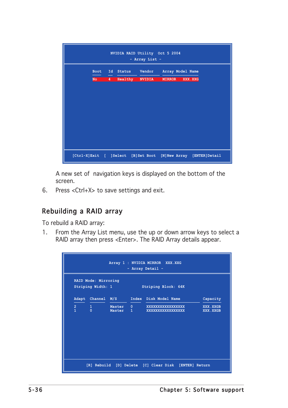 Rebuilding a raid array | Asus K8N4-E DELUXE User Manual | Page 152 / 166