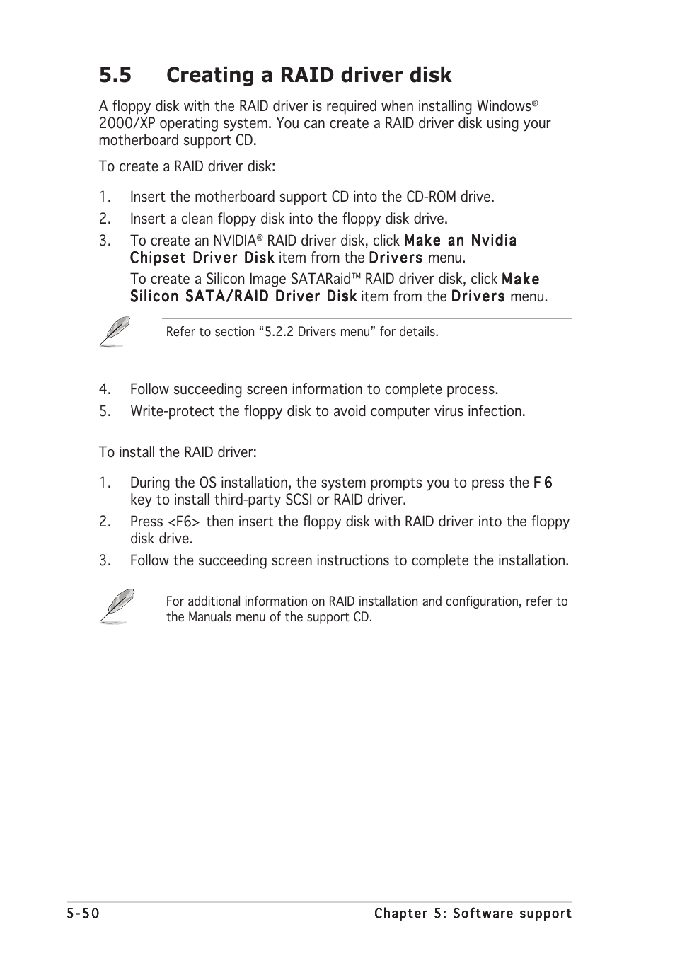 5 creating a raid driver disk | Asus K8N4-E DELUXE User Manual | Page 166 / 166