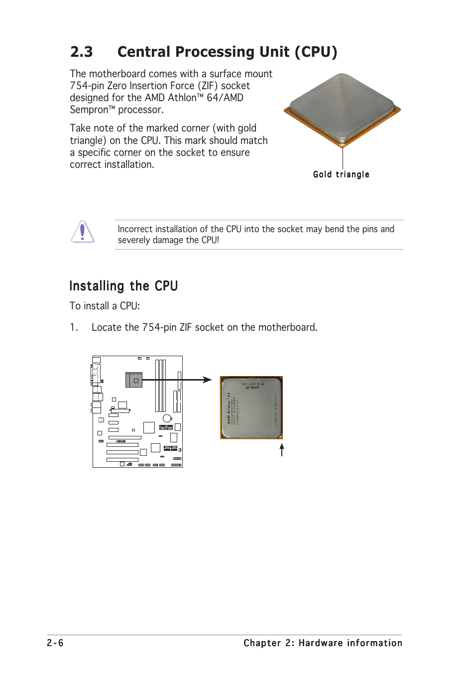 3 central processing unit (cpu), Installing the cpu | Asus K8N4-E DELUXE User Manual | Page 30 / 166