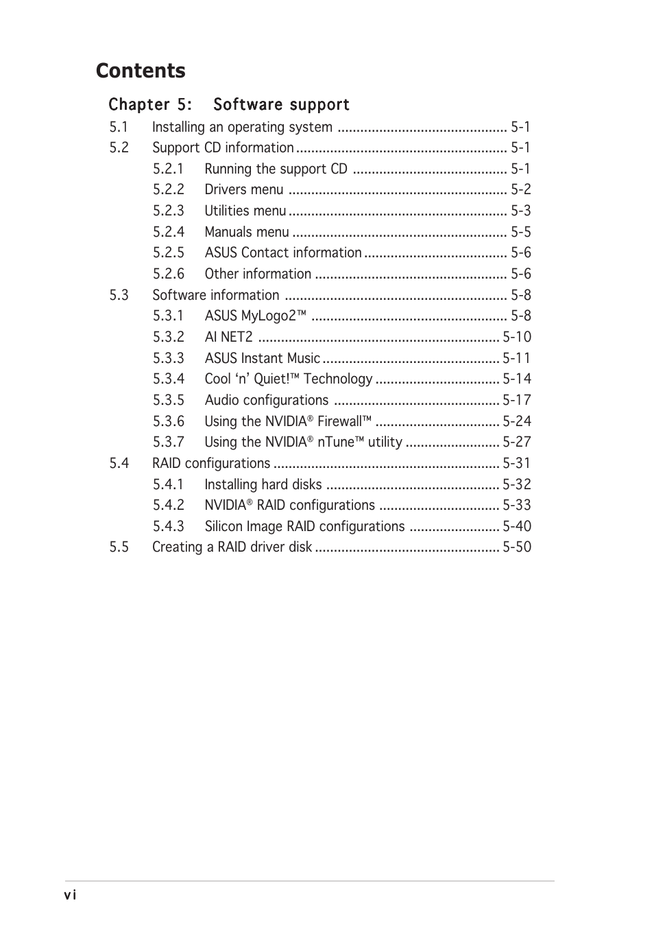 Asus K8N4-E DELUXE User Manual | Page 6 / 166