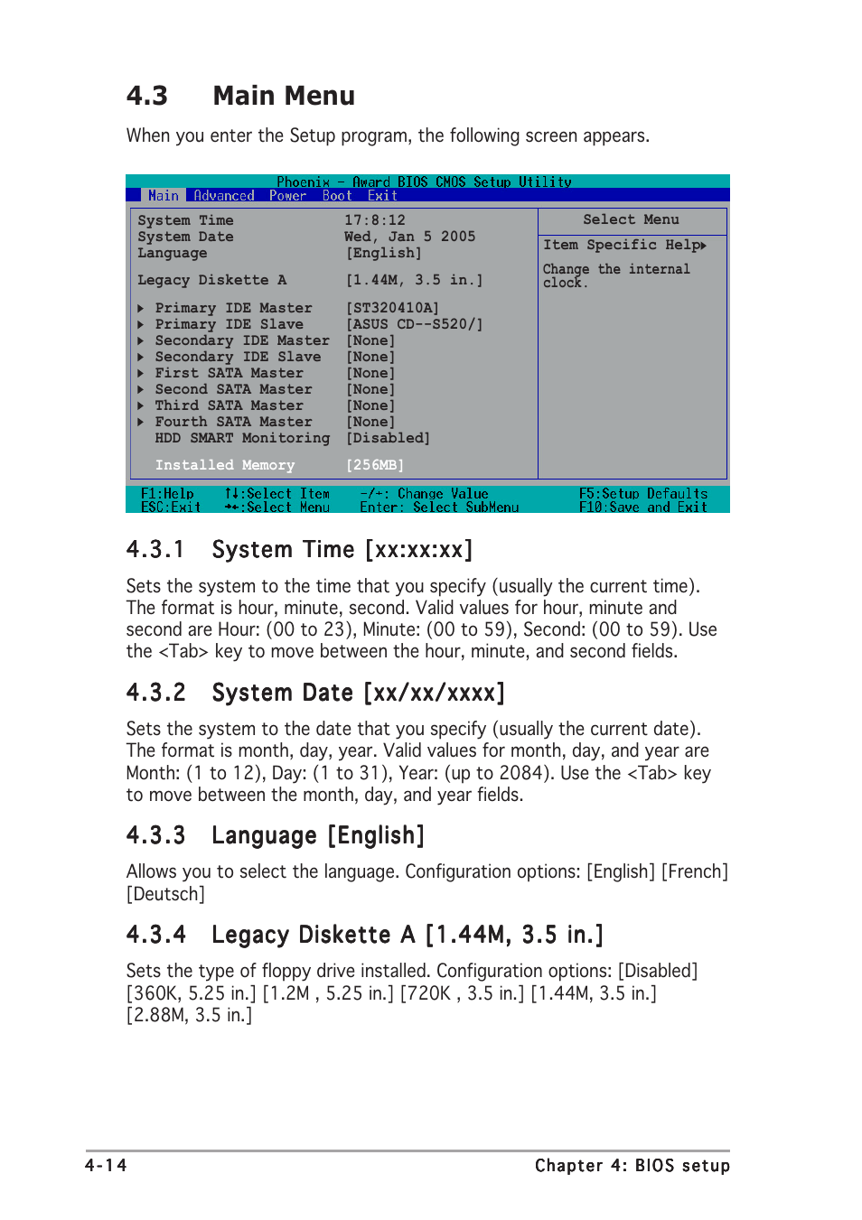 3 main menu | Asus K8N4-E DELUXE User Manual | Page 80 / 166