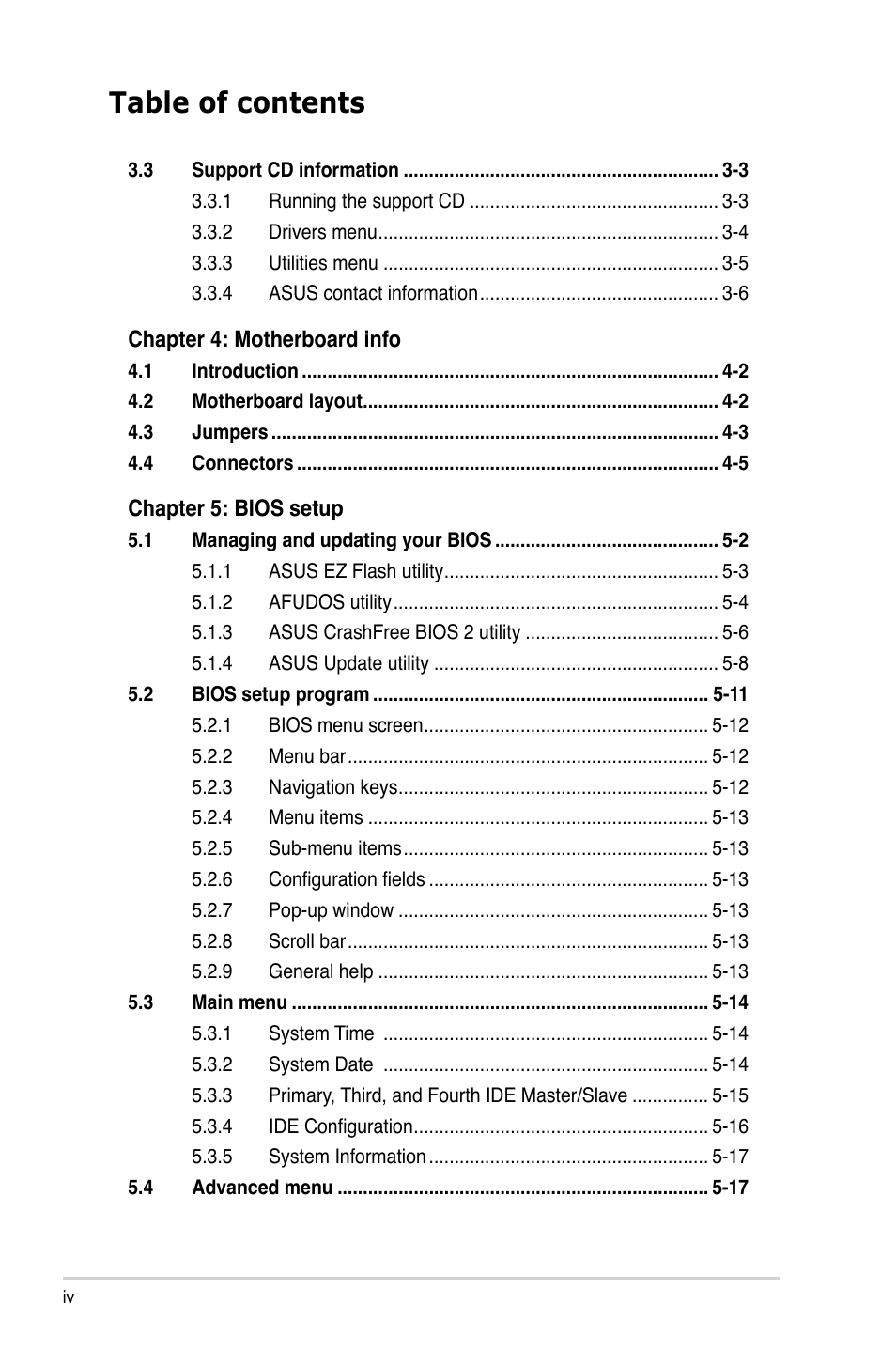 Asus T3-P5945GCX2 User Manual | Page 4 / 80