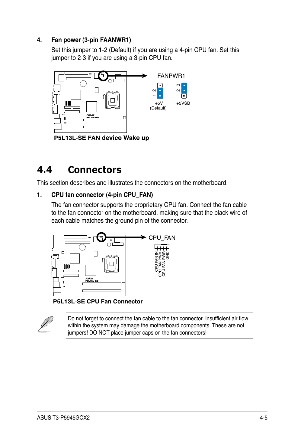 4 connectors | Asus T3-P5945GCX2 User Manual | Page 45 / 80