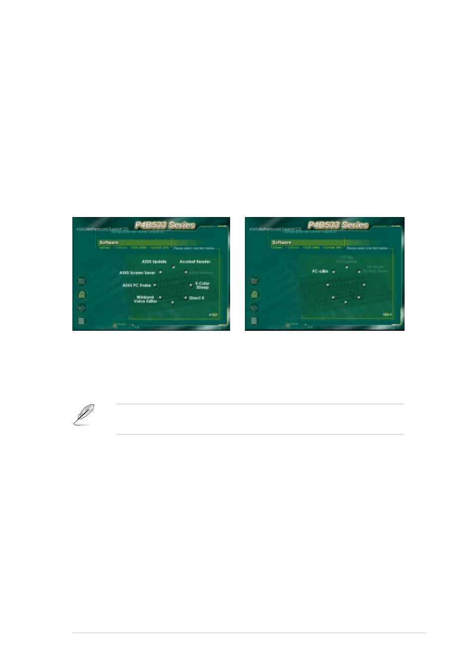 3 software menu | Asus P4B533-E User Manual | Page 115 / 148