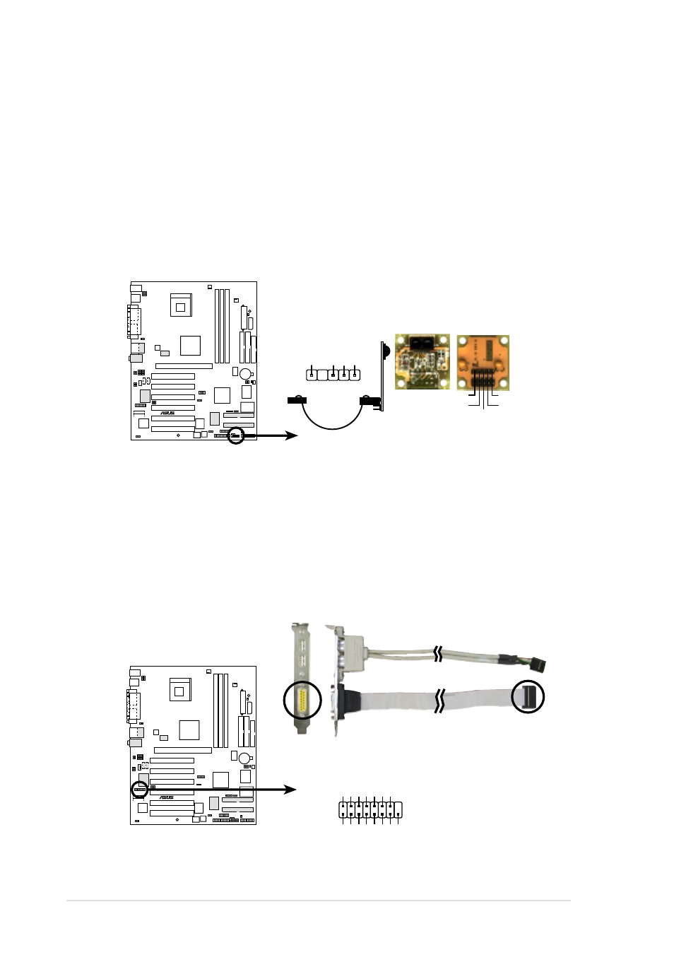 P4b533-e game connector game, P4b533-e infrared module connector, Ir_con | Asus P4B533-E User Manual | Page 60 / 148