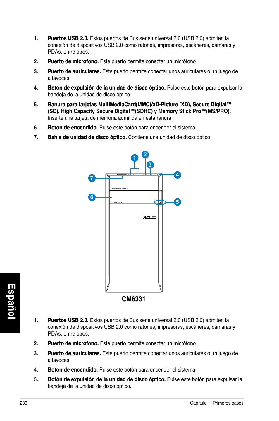 Es pa ño l es pa ño l es pa ño l es pa ño l | Asus CM6731 User Manual | Page 288 / 480