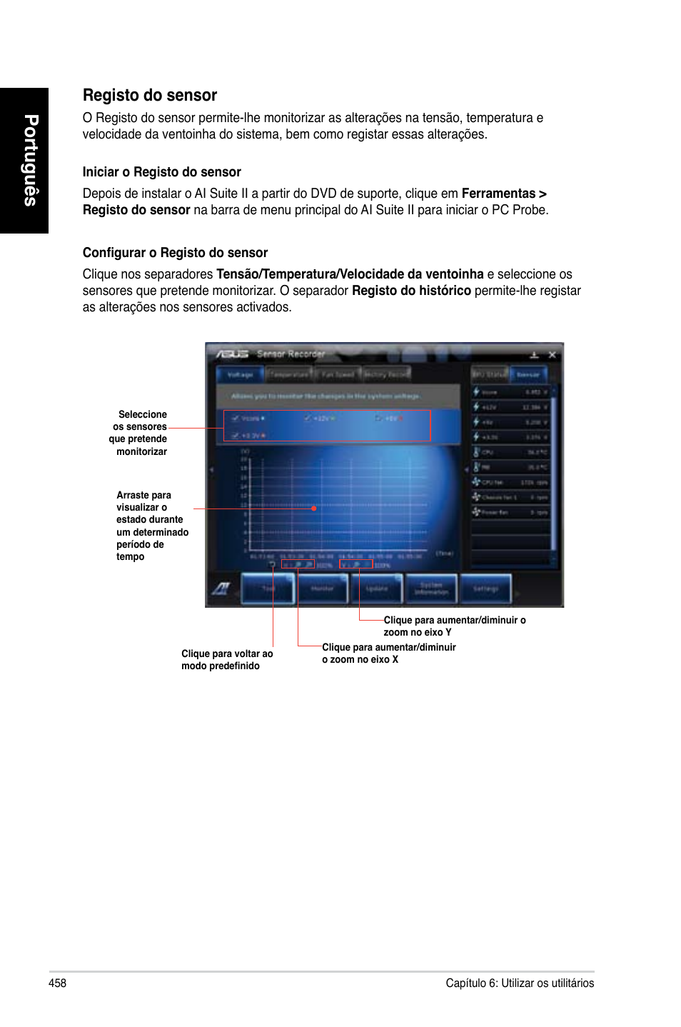 Português, Registo.do.sensor | Asus CM6731 User Manual | Page 460 / 480