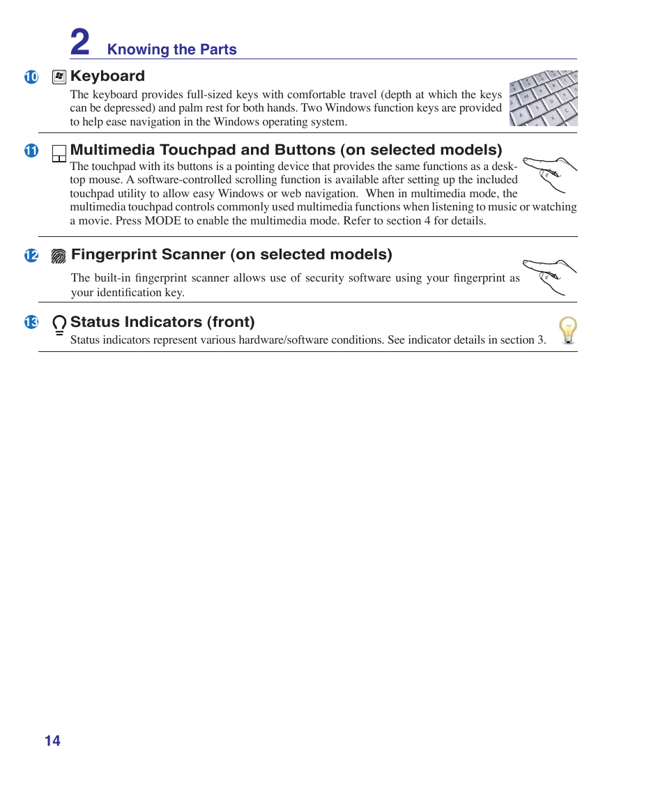 Asus X72VM User Manual | Page 14 / 91