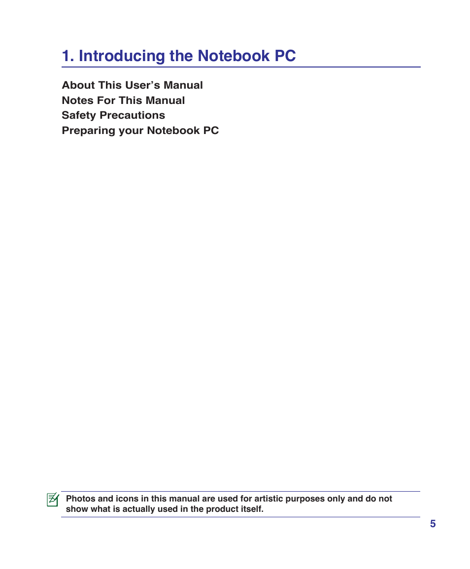 Introducing the notebook pc | Asus X72VM User Manual | Page 5 / 91