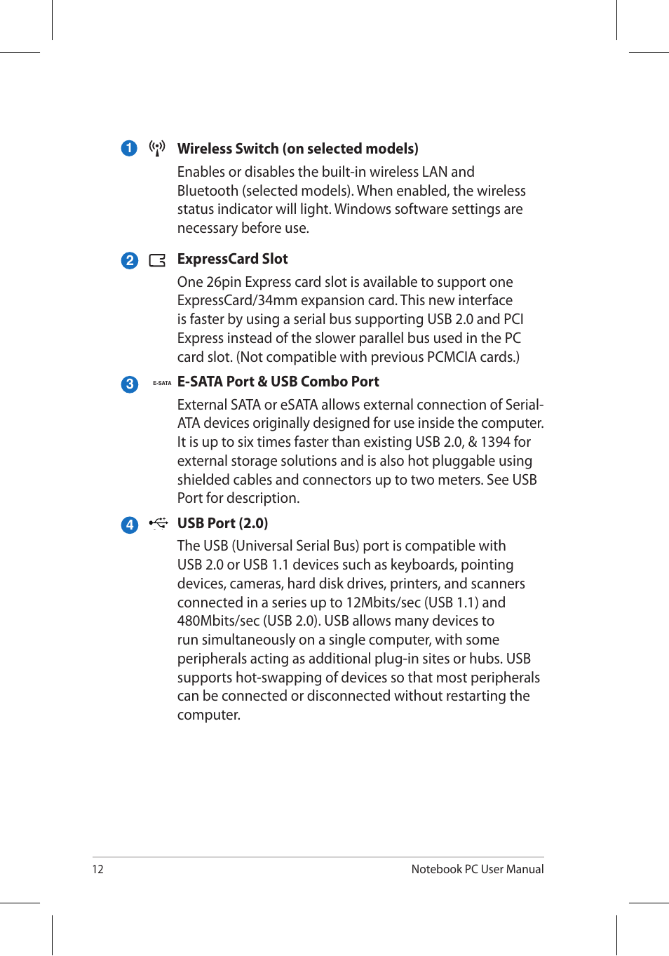 Asus B53J User Manual | Page 12 / 34