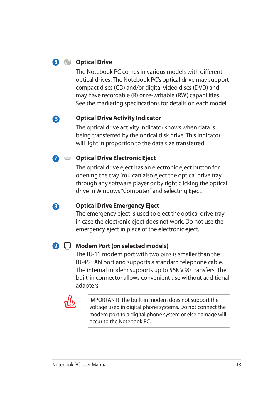 Asus B53J User Manual | Page 13 / 34