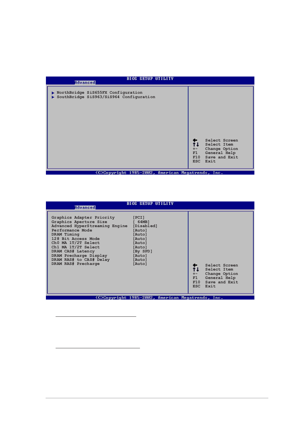 3 chipset, 1 northbridge sis655fx configuration, Graphic adapter priority [pci | Graphics aperture size [64mb | Asus P4S800D User Manual | Page 53 / 84