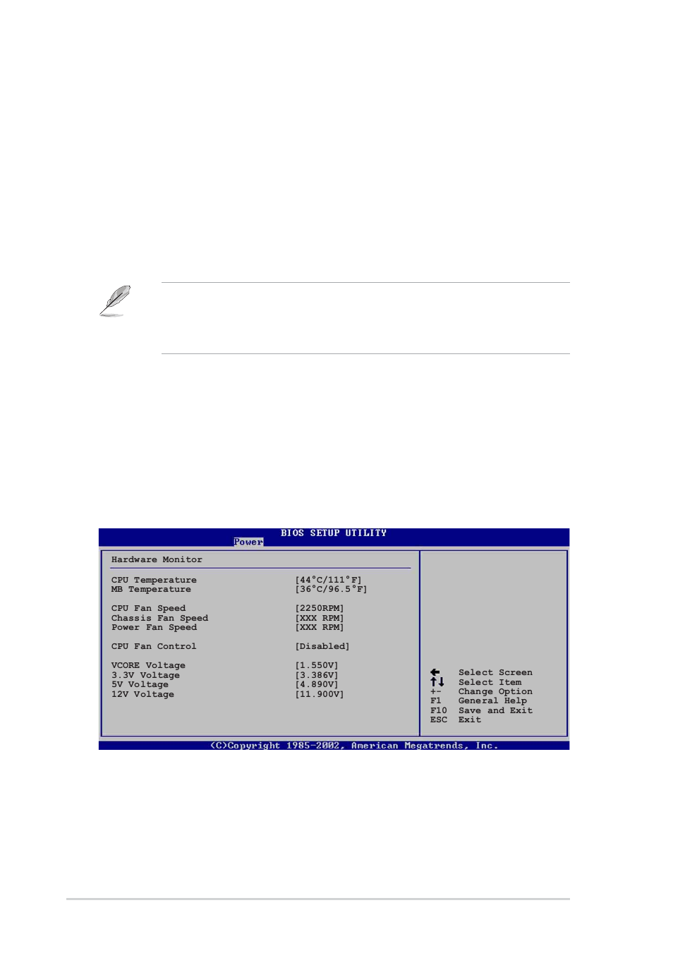 6 hardware monitor, Power on by pci devices [disabled, Power on by external modem [disabled | Power on by rtc alarm [disabled | Asus P4S800D User Manual | Page 62 / 84