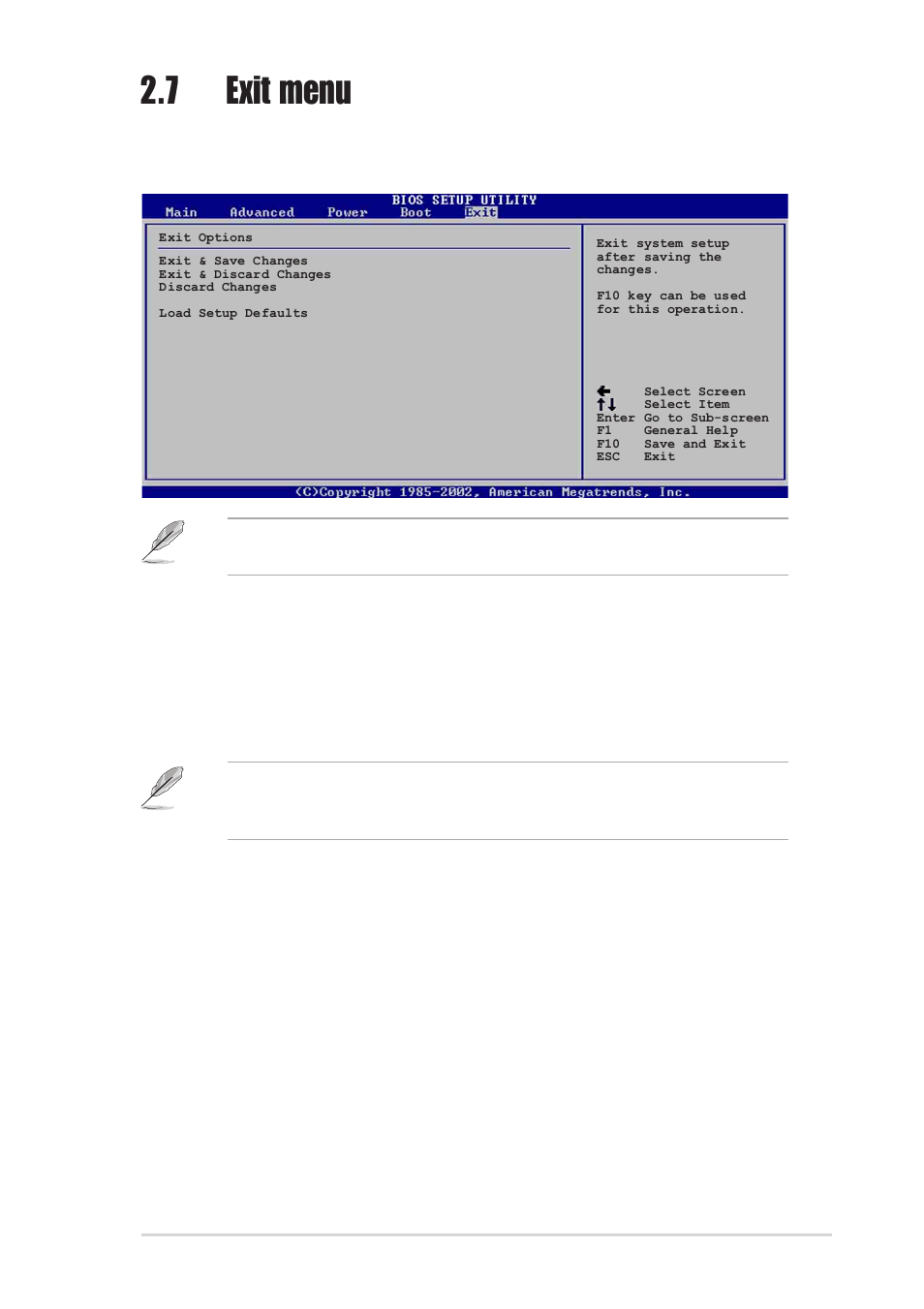7 exit menu | Asus P4S800D User Manual | Page 69 / 84