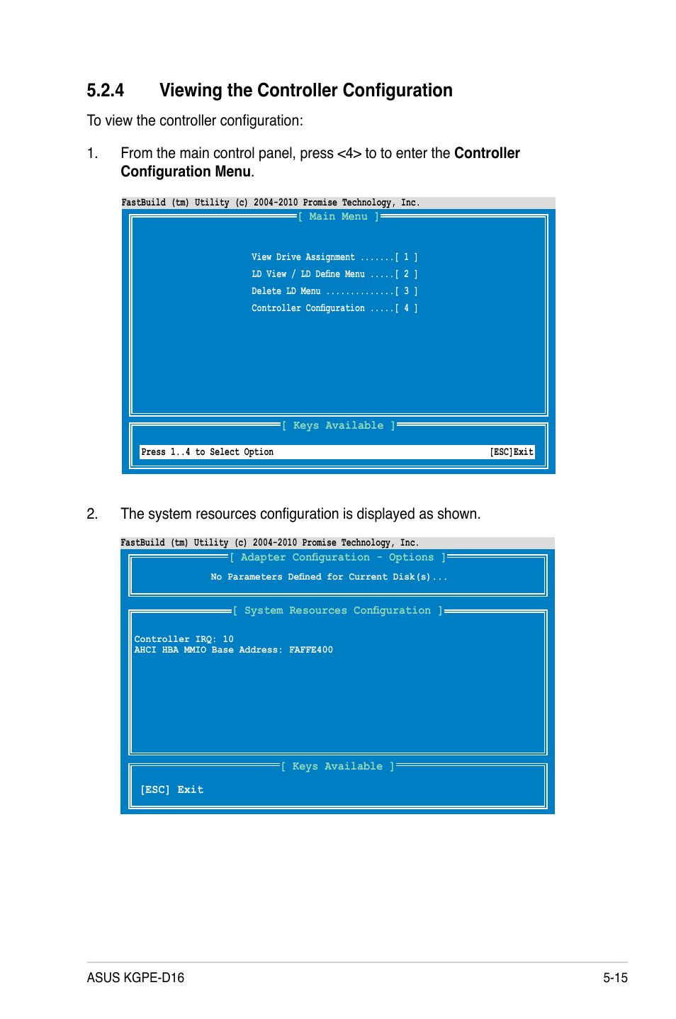 4 viewing the controller configuration, Viewing the controller configuration -15 | Asus KGPE-D16 User Manual | Page 123 / 158