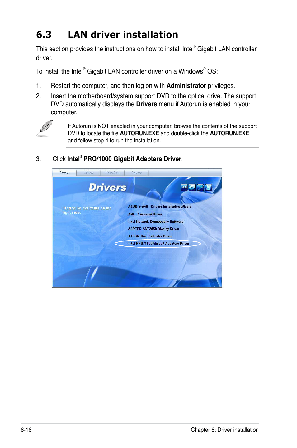 3 lan driver installation, Lan driver installation -16 | Asus KGPE-D16 User Manual | Page 140 / 158