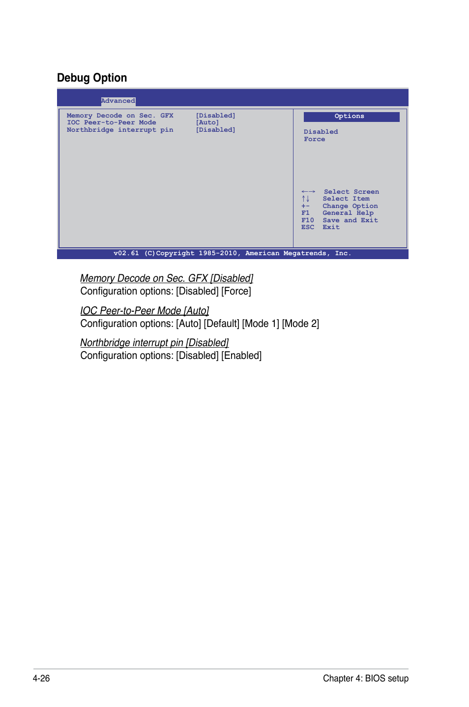 Debug option | Asus KGPE-D16 User Manual | Page 92 / 158
