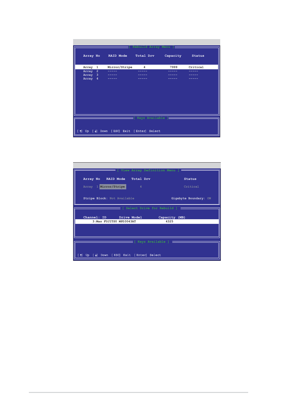 24 chapter 5: software support, Select the replacement drive. press <enter | Asus AW171 User Manual | Page 124 / 126