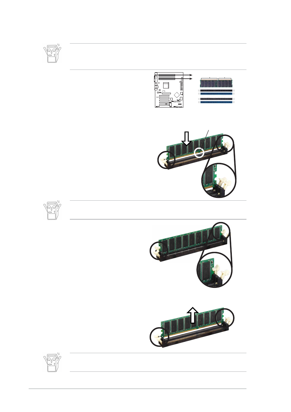 3 installing a dimm, 4 removing a dimm, 14 chapter 2: hardware information | Asus AW171 User Manual | Page 40 / 126