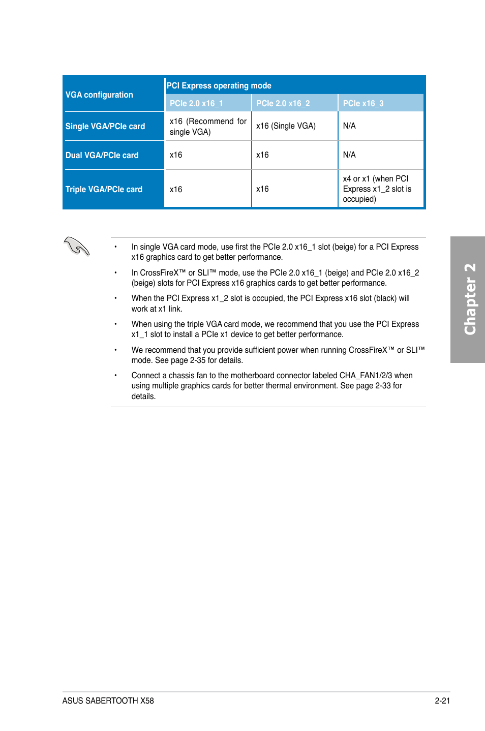 Chapter 2 | Asus Sabertooth X58 User Manual | Page 39 / 128