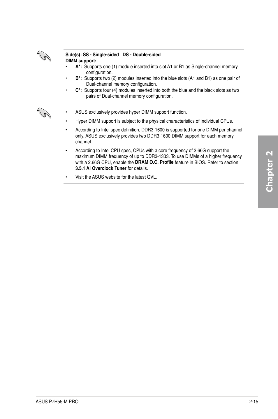 Chapter 2 | Asus P7H55-M PRO User Manual | Page 35 / 104