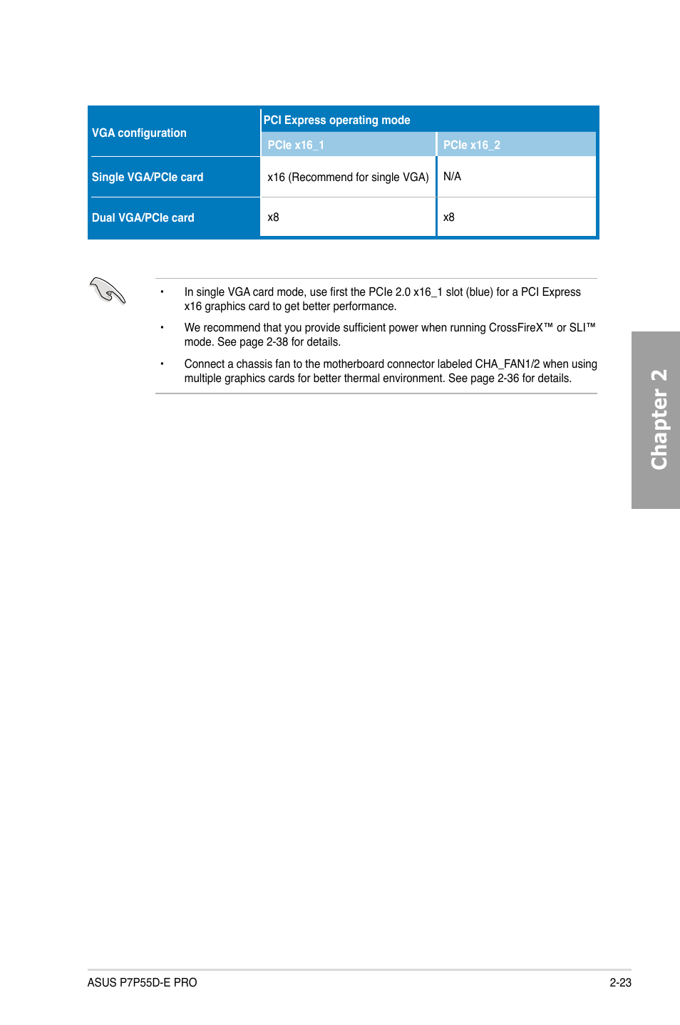 Chapter 2 | Asus P7P55D-E PRO User Manual | Page 41 / 124