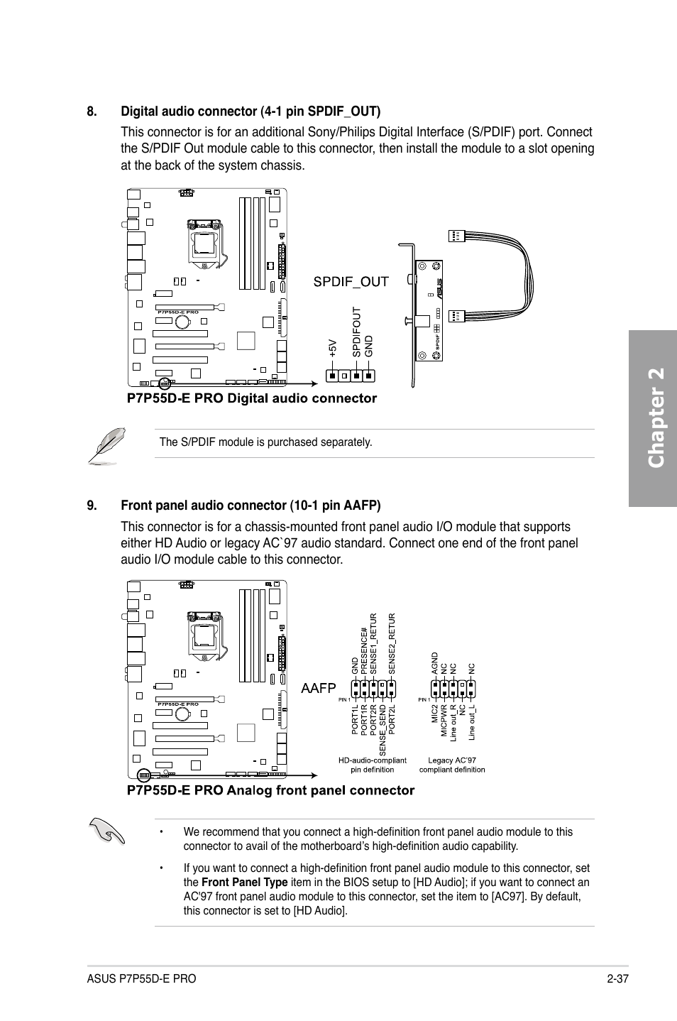 Chapter 2 | Asus P7P55D-E PRO User Manual | Page 55 / 124