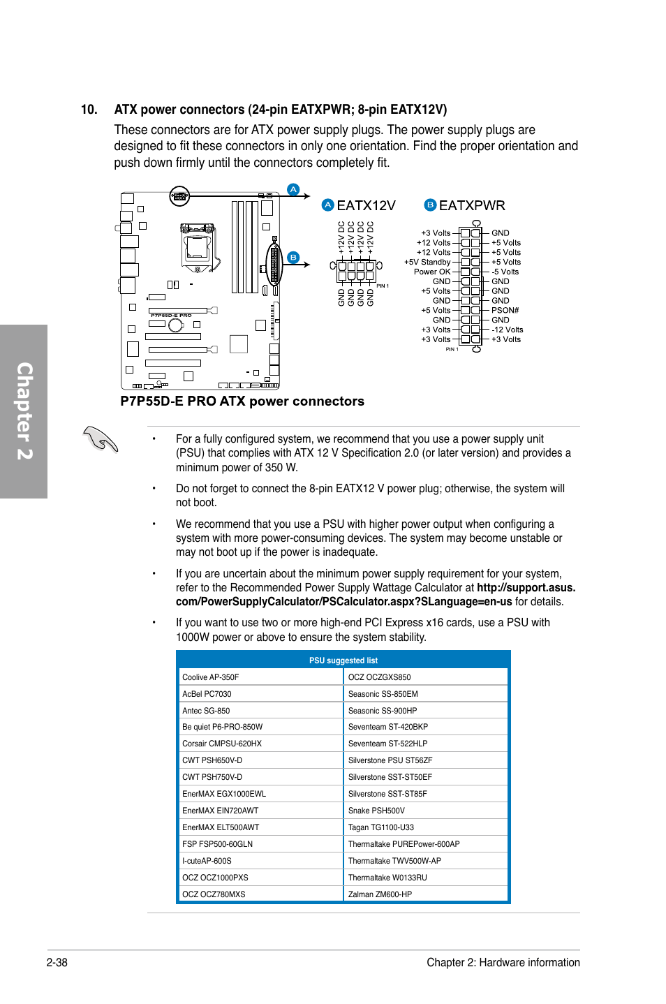 Chapter 2 | Asus P7P55D-E PRO User Manual | Page 56 / 124