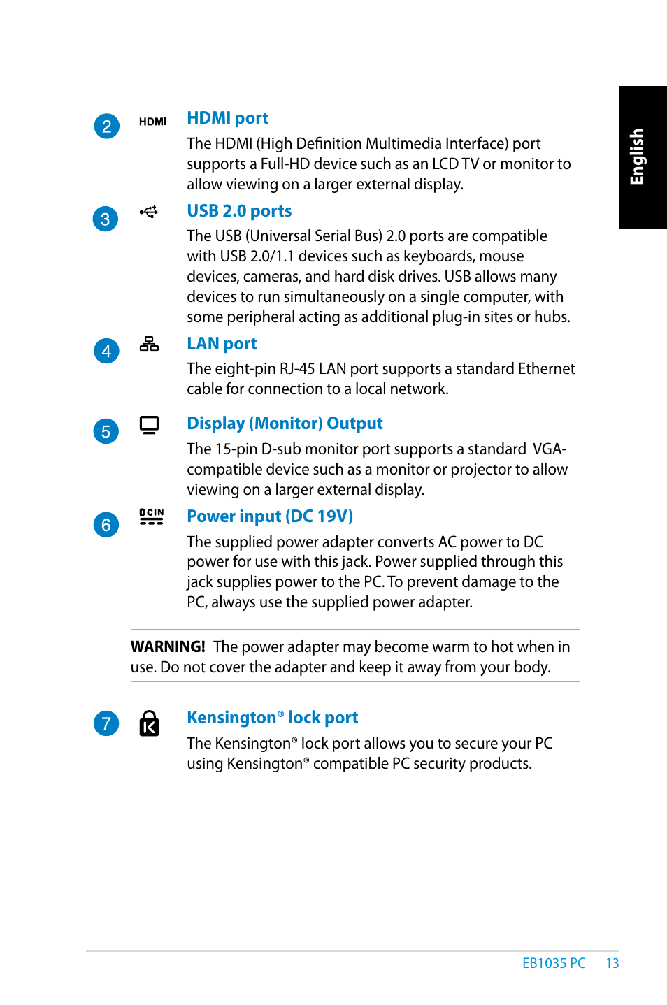 Asus EB1035 User Manual | Page 13 / 61