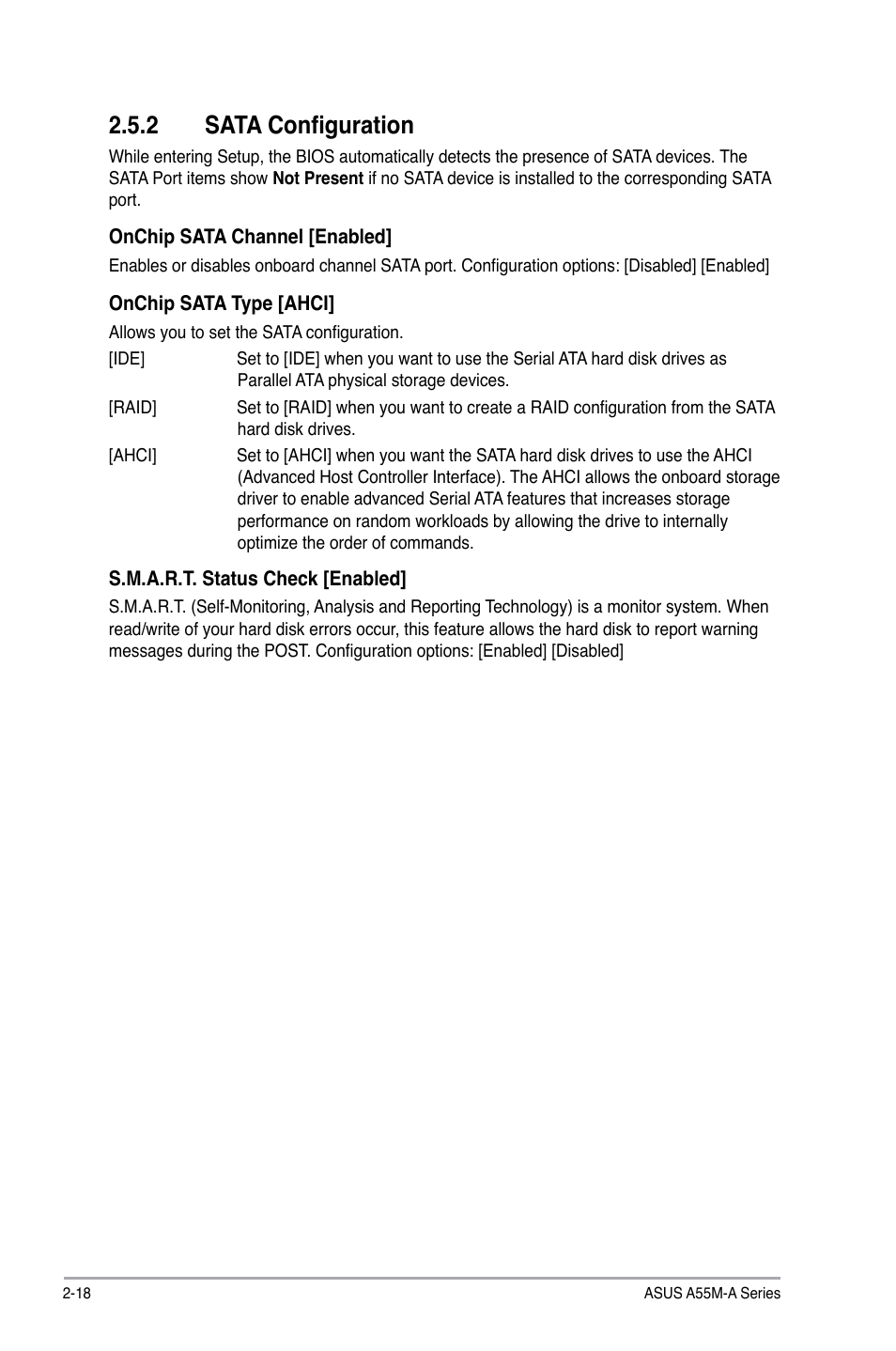 2 sata configuration, Sata configuration -18 | Asus A55M-A/USB3 User Manual | Page 60 / 78