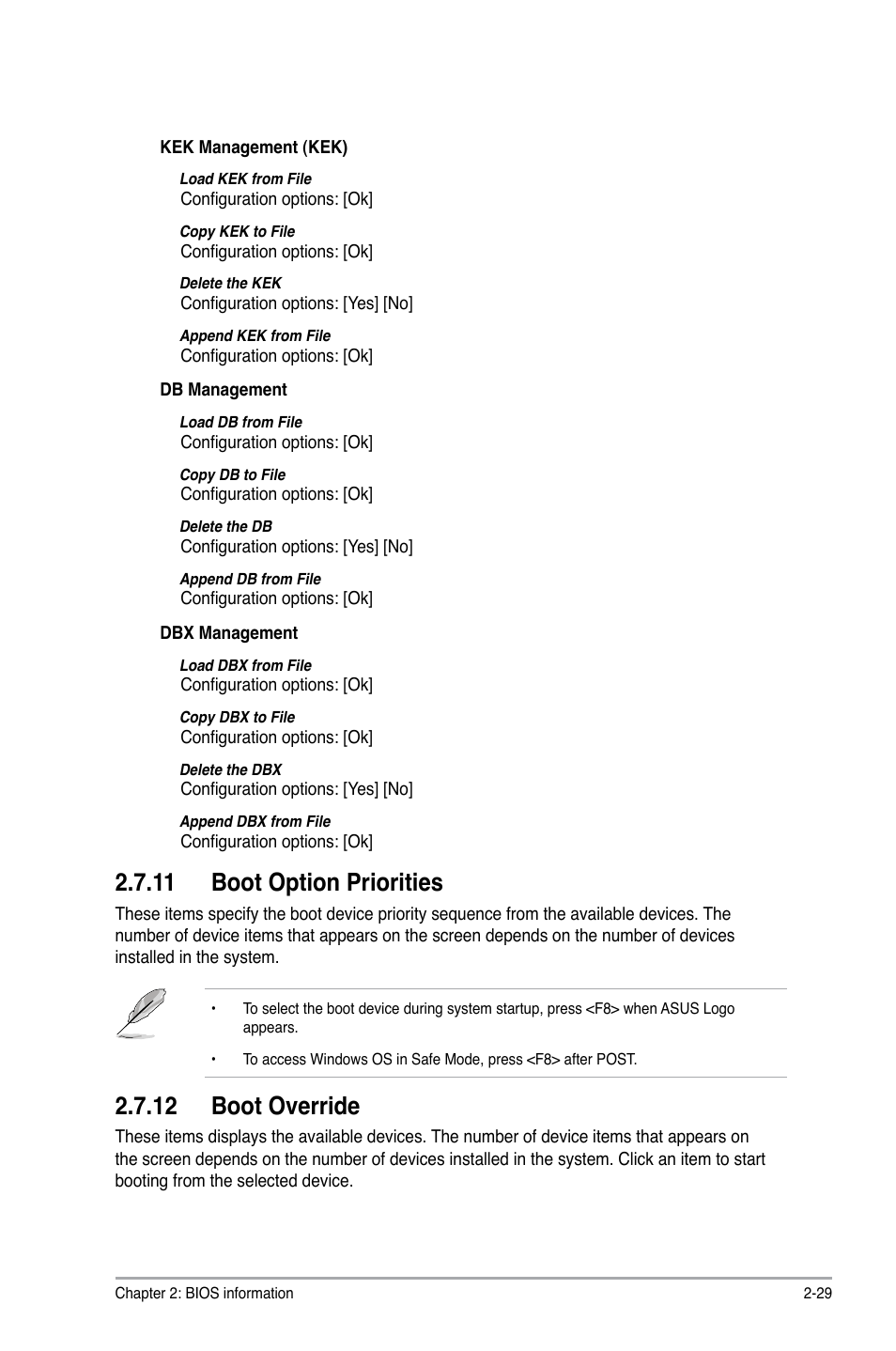 11 boot option priorities, 12 boot override | Asus A55M-A/USB3 User Manual | Page 71 / 78