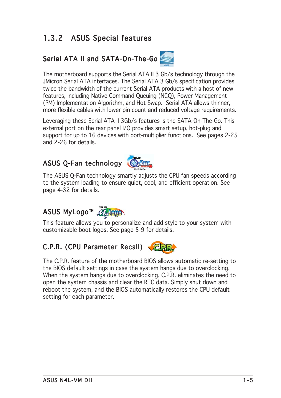 Asus N4L-VM DH User Manual | Page 19 / 148