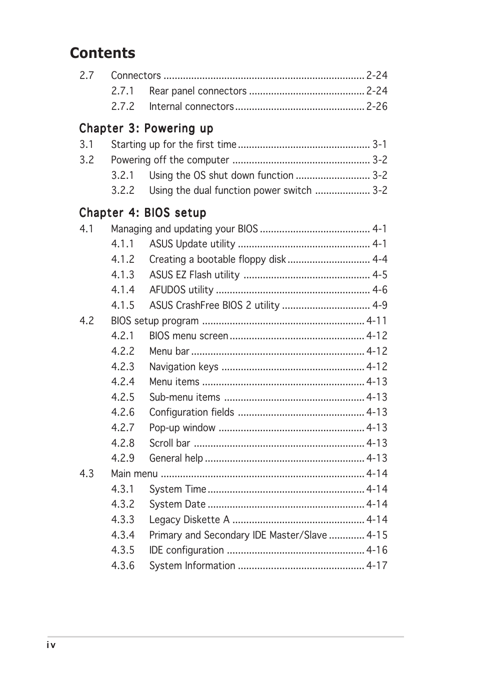 Asus N4L-VM DH User Manual | Page 4 / 148