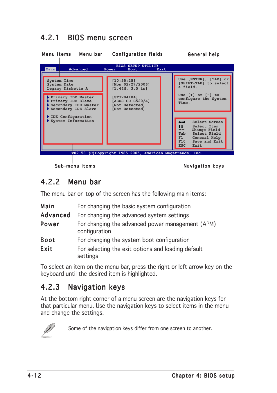 2 menu bar menu bar menu bar menu bar menu bar | Asus N4L-VM DH User Manual | Page 76 / 148