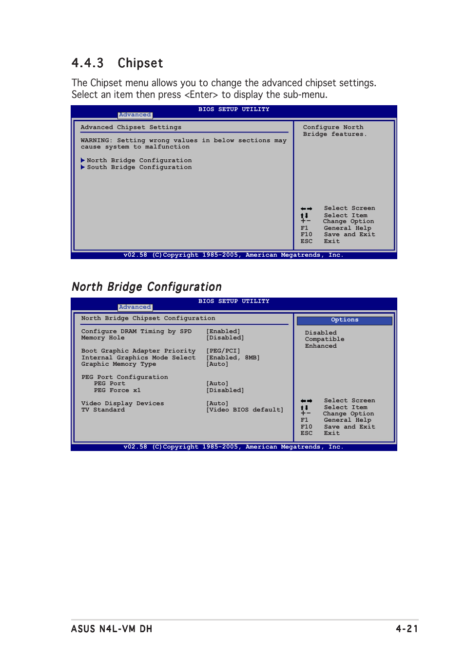 3 chipset chipset chipset chipset chipset, North bridge configuration | Asus N4L-VM DH User Manual | Page 85 / 148