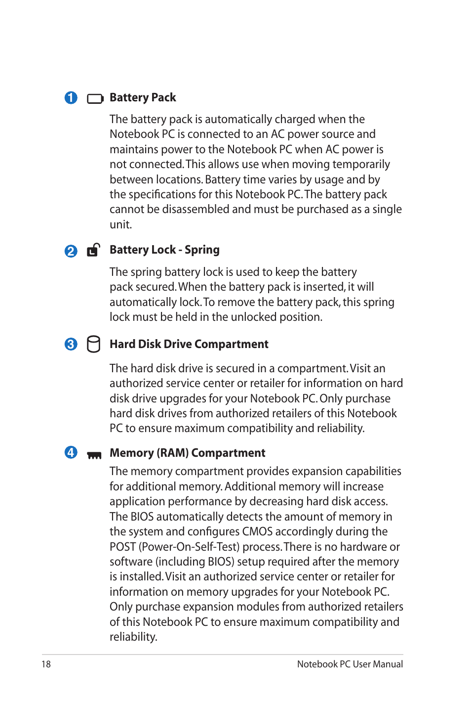 Asus X4KVM User Manual | Page 18 / 114