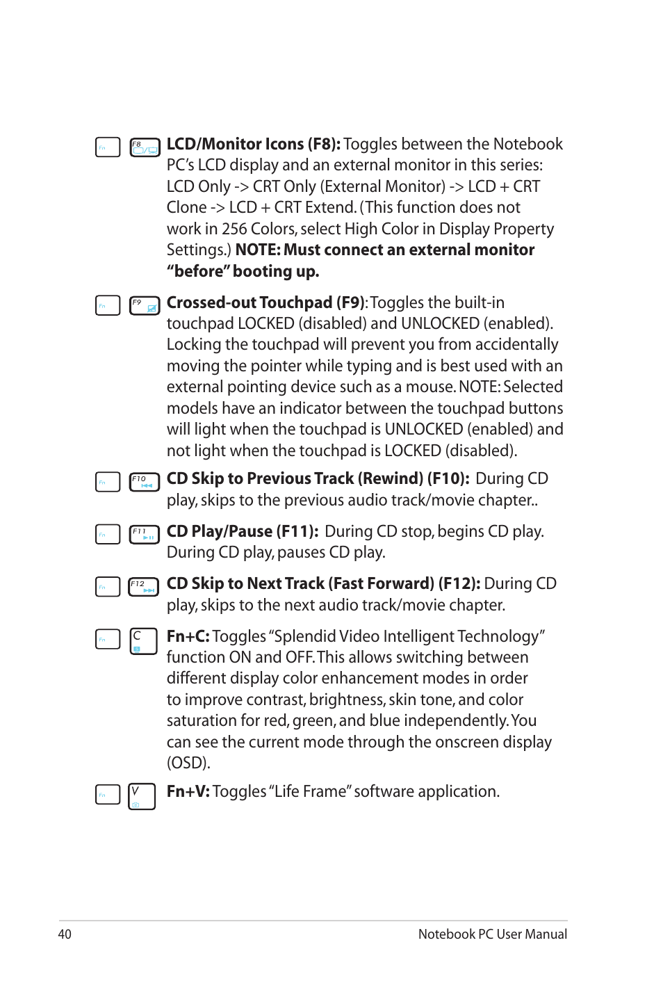 Asus X4KVM User Manual | Page 40 / 114