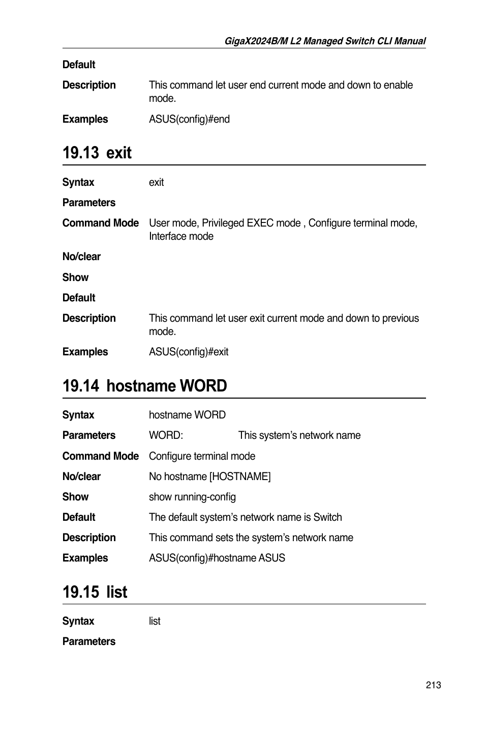 13 exit, 14 hostname word, 15 list | Asus GigaX2024B User Manual | Page 233 / 245