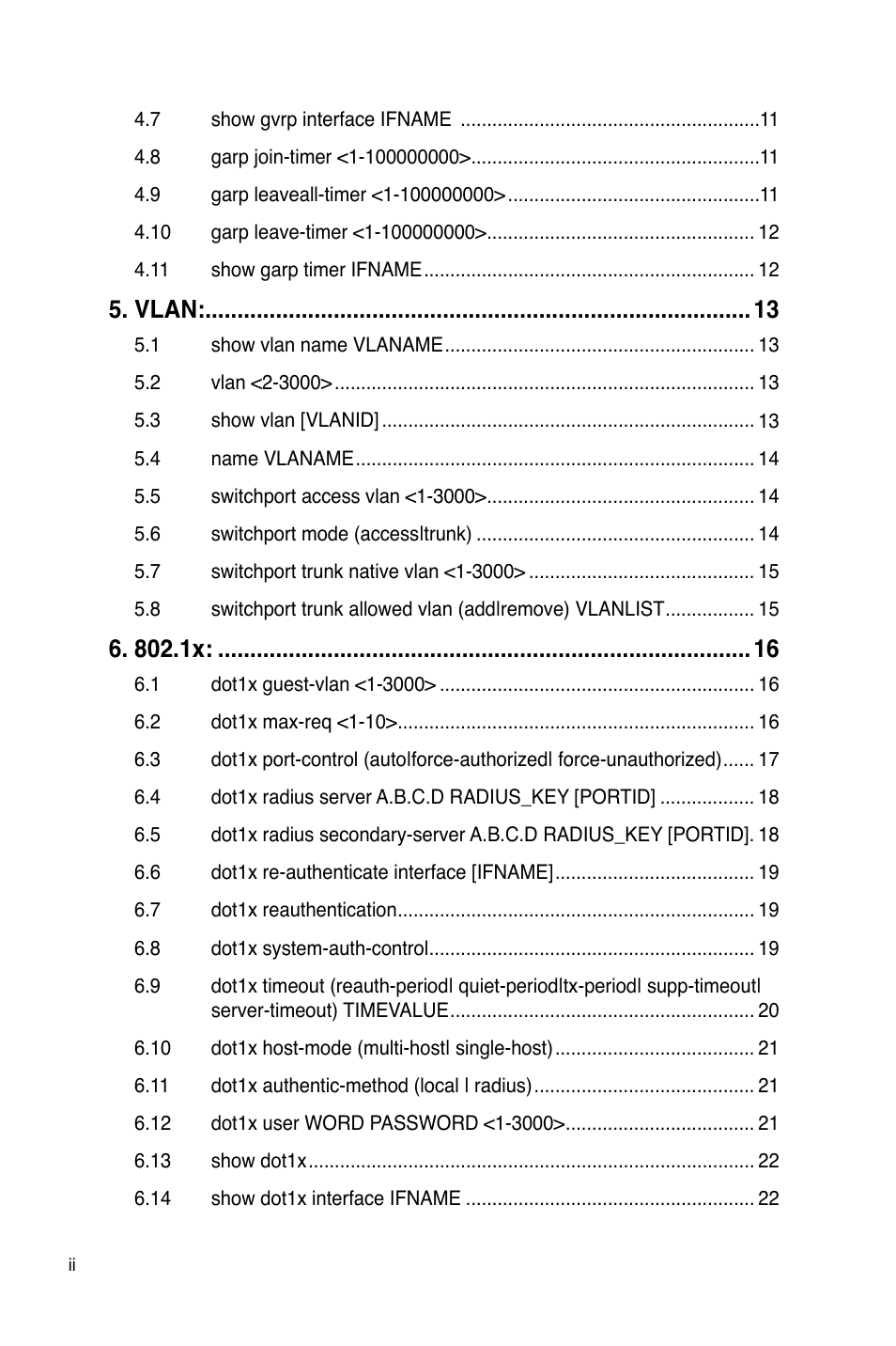Vlan, 802.1x | Asus GigaX2024B User Manual | Page 4 / 245