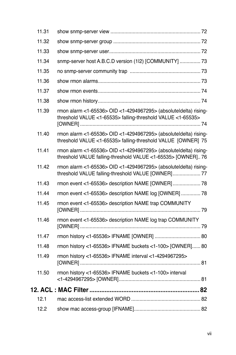 Acl : mac filter | Asus GigaX2024B User Manual | Page 9 / 245