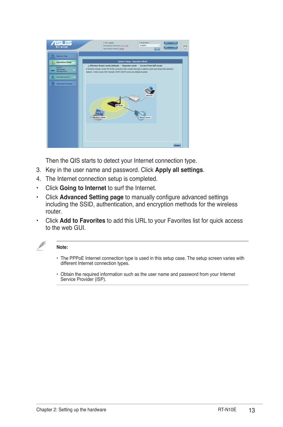 Asus RT-N10E (VER.B1) User Manual | Page 13 / 52