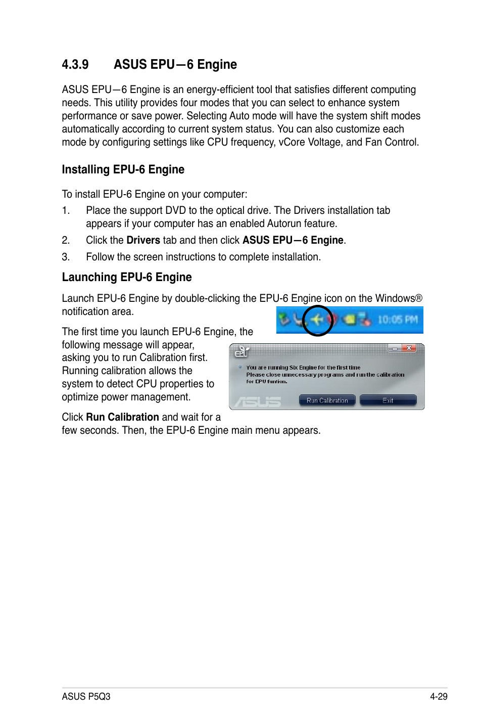 9 asus epu—6 engine, 9 asus epu—6 engine -29 | Asus P5Q3 User Manual | Page 141 / 172