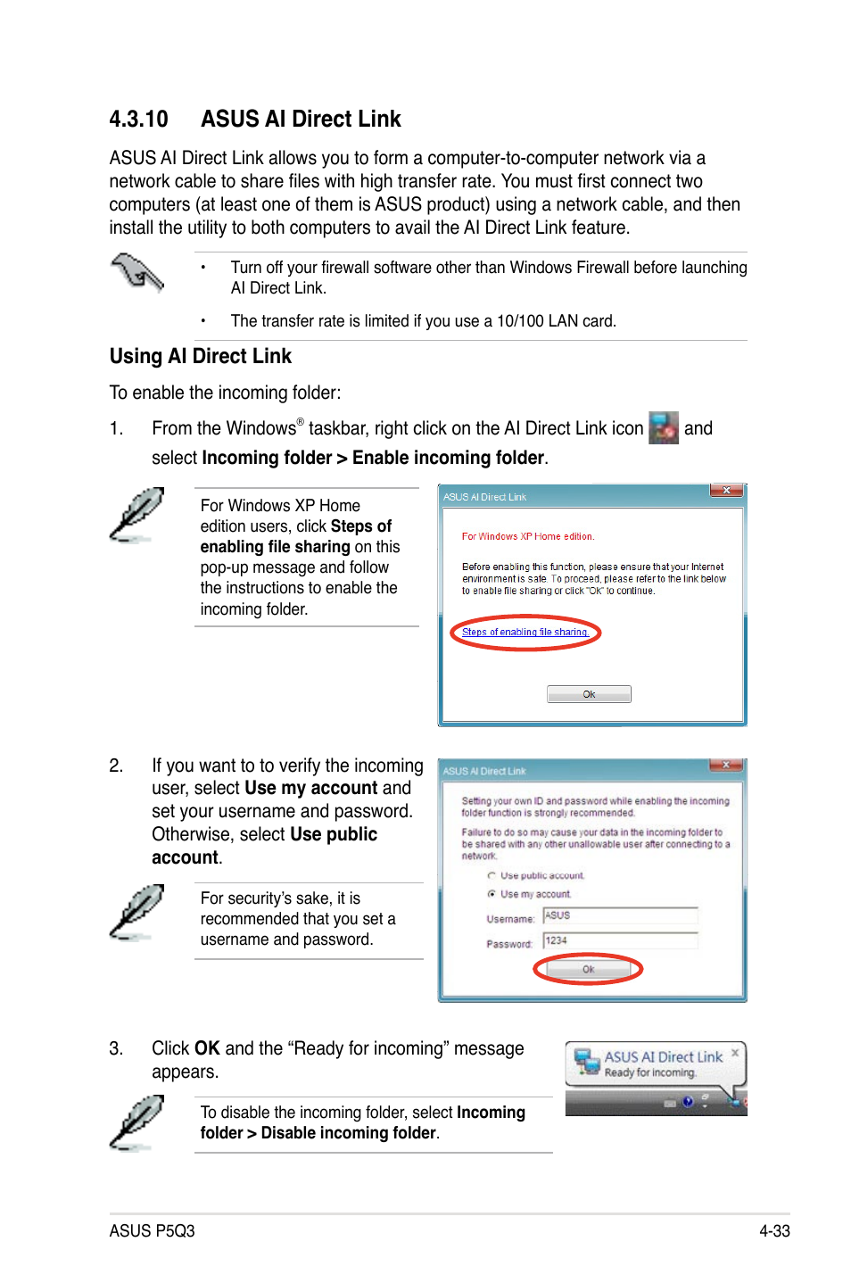 10 asus ai direct link, 10 asus ai direct link -33, Using ai direct link | Asus P5Q3 User Manual | Page 145 / 172