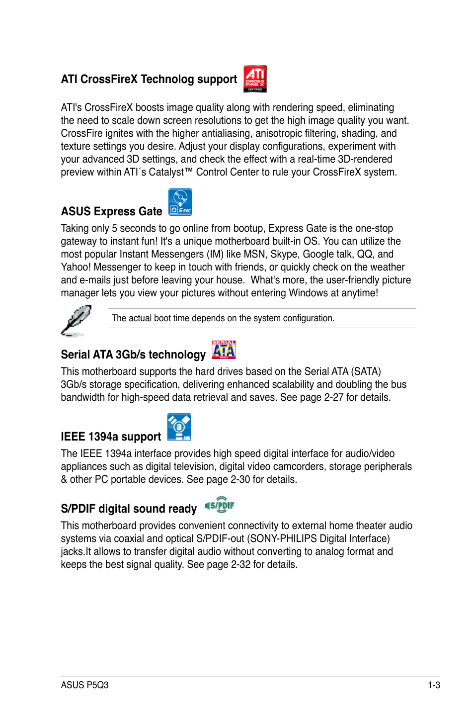 Asus P5Q3 User Manual | Page 19 / 172