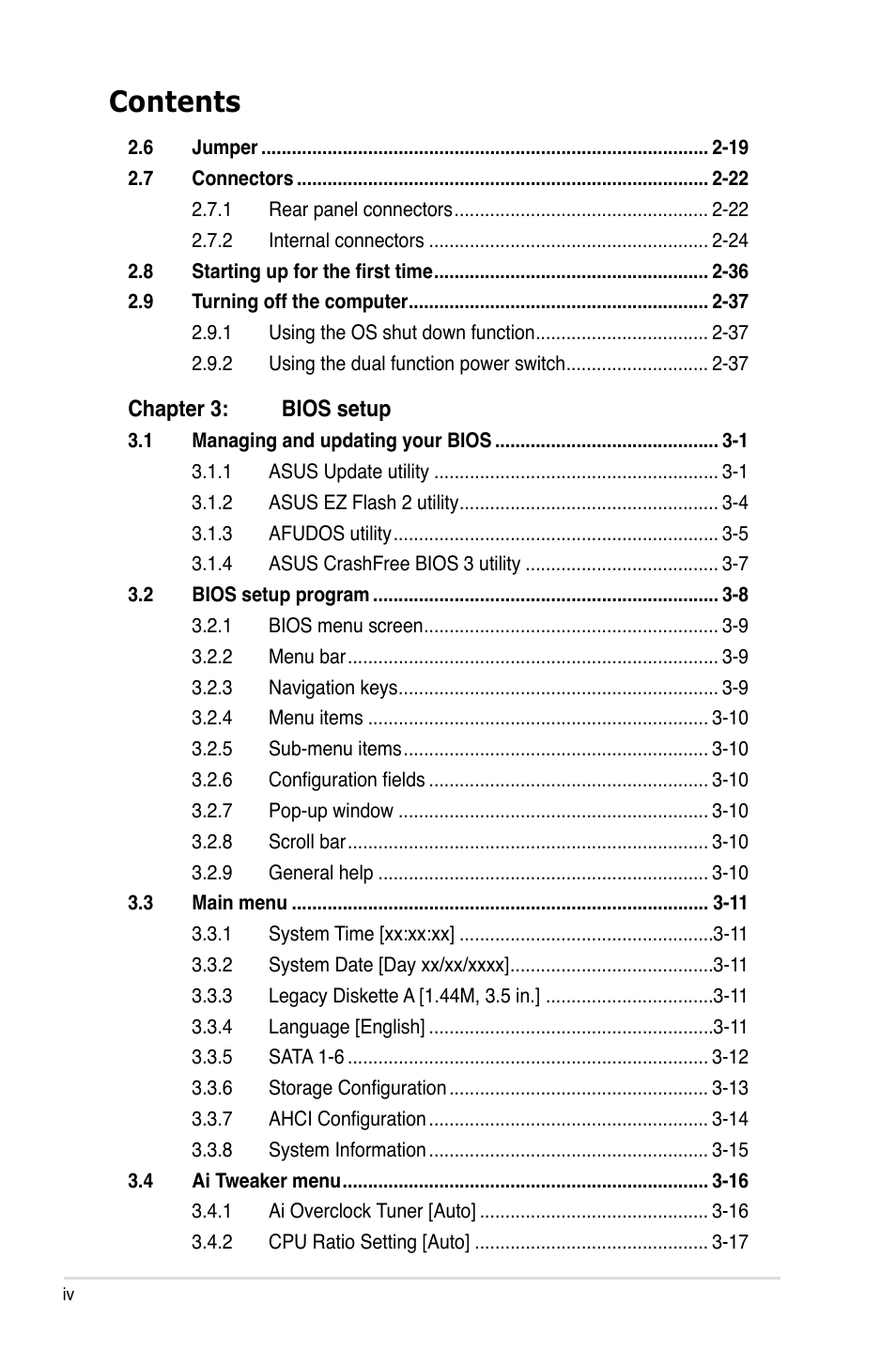 Asus P5Q3 User Manual | Page 4 / 172