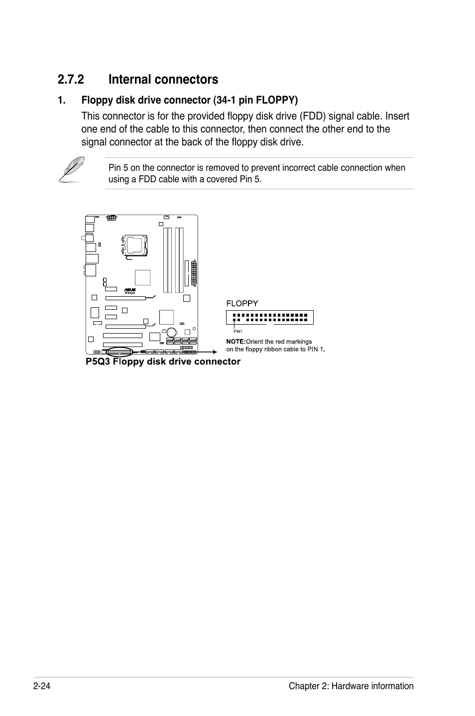 2 internal connectors, Internal connectors -24 | Asus P5Q3 User Manual | Page 50 / 172