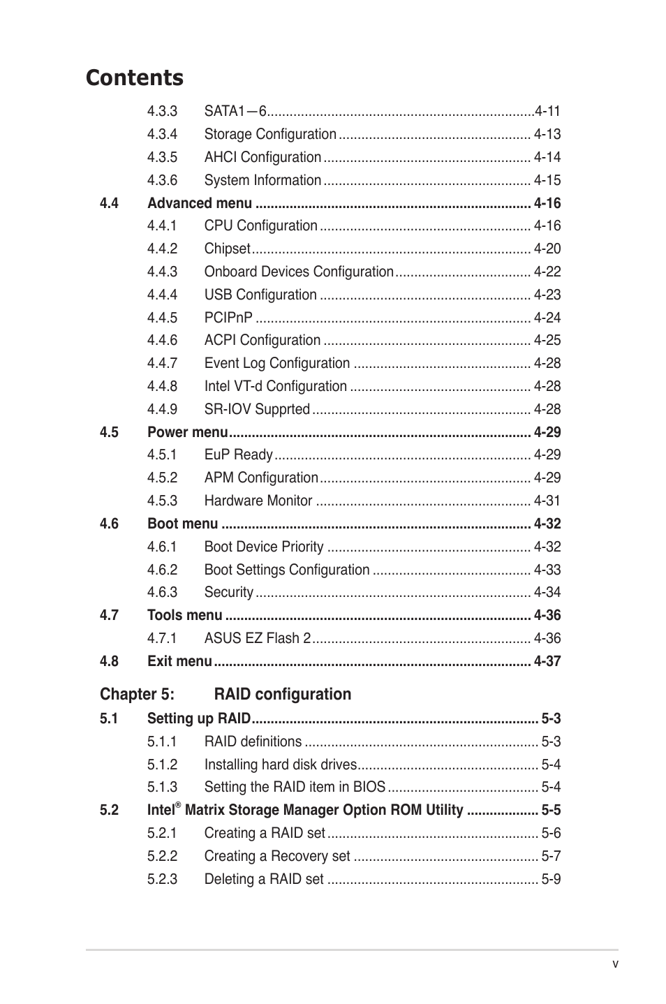 Asus P7F-M WS User Manual | Page 5 / 122