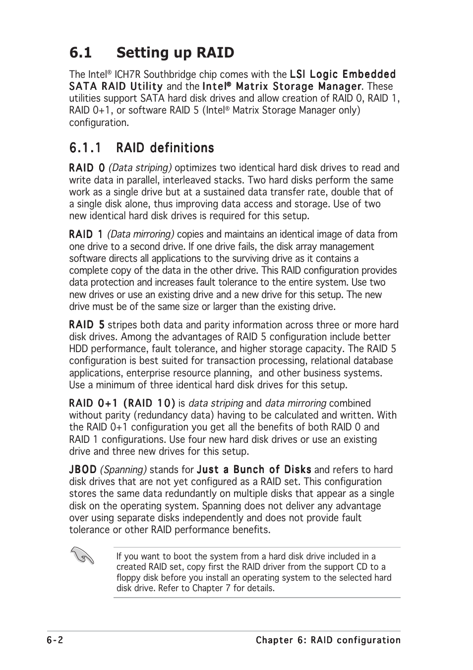 1 setting up raid | Asus RS120-E3/PA2 User Manual | Page 106 / 168